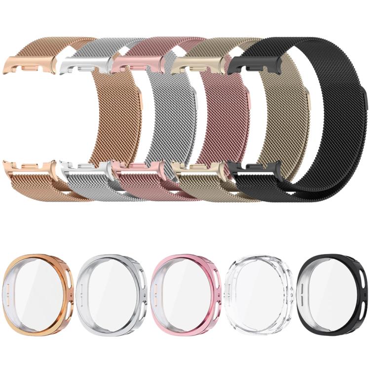 Cinturino milanese in acciaio inossidabile con custodia in TPU a copertura totale, For Samsung Galaxy Watch8 Classic 46mm, For Samsung Galaxy Watch8 44mm, For Samsung Galaxy Watch8 40mm