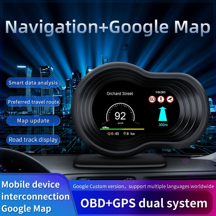 F9 OBD2 + Modalità GPS Car HUD Head-up Display Visualizzazione velocità/temperatura acqua/tensione, F9 OBD2 GPS