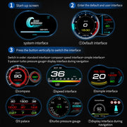 F9 OBD2 + Modalità GPS Car HUD Head-up Display Visualizzazione velocità/temperatura acqua/tensione, F9 OBD2 GPS