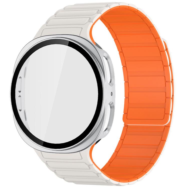 Cinturino magnetico in silicone Tri-Beads con custodia in PC integrata, For Samsung Galaxy Watch8 Classic 46mm, For Samsung Galaxy Watch8 44mm