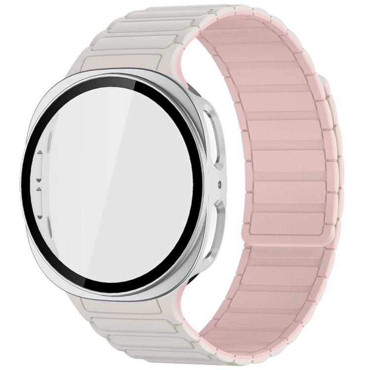 Cinturino magnetico in silicone Tri-Beads con custodia in PC integrata, For Samsung Galaxy Watch8 Classic 46mm, For Samsung Galaxy Watch8 44mm