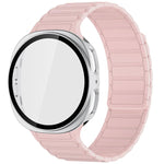 Cinturino magnetico in silicone Tri-Beads con custodia in PC integrata, For Samsung Galaxy Watch8 Classic 46mm, For Samsung Galaxy Watch8 44mm