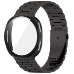 Cinturino per orologio in acciaio inossidabile con tre perline e custodia in policarbonato integrata., For Samsung Galaxy Watch8 Classic 46mm, For Samsung Galaxy Watch8 44mm, For Samsung Galaxy Watch8 40mm