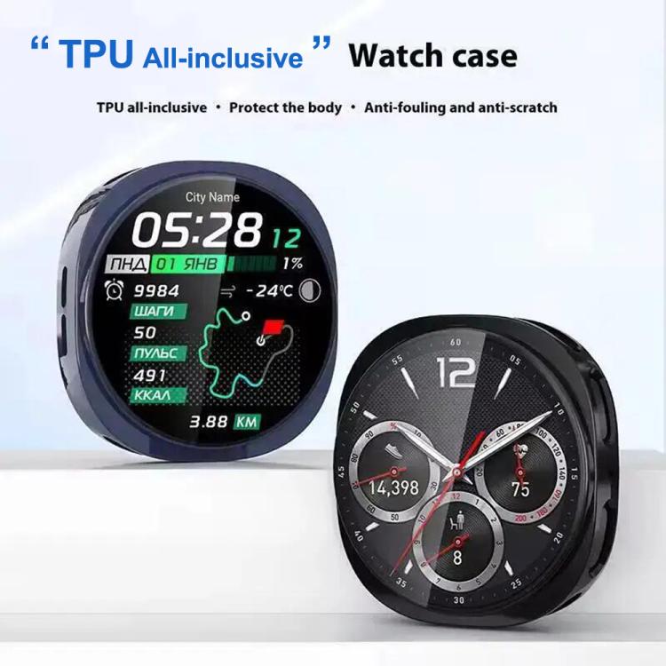 Cinturino per orologio in acciaio inossidabile con tre perline e custodia in TPU, For Samsung Galaxy Watch8 Classic 46mm, For Samsung Galaxy Watch8 44mm, For Samsung Galaxy Watch8 40mm