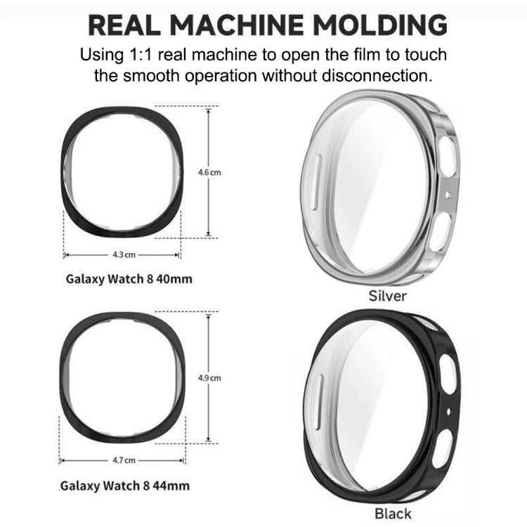 Cinturino per orologio in acciaio inossidabile con tre perline e custodia in TPU, For Samsung Galaxy Watch8 Classic 46mm, For Samsung Galaxy Watch8 44mm, For Samsung Galaxy Watch8 40mm