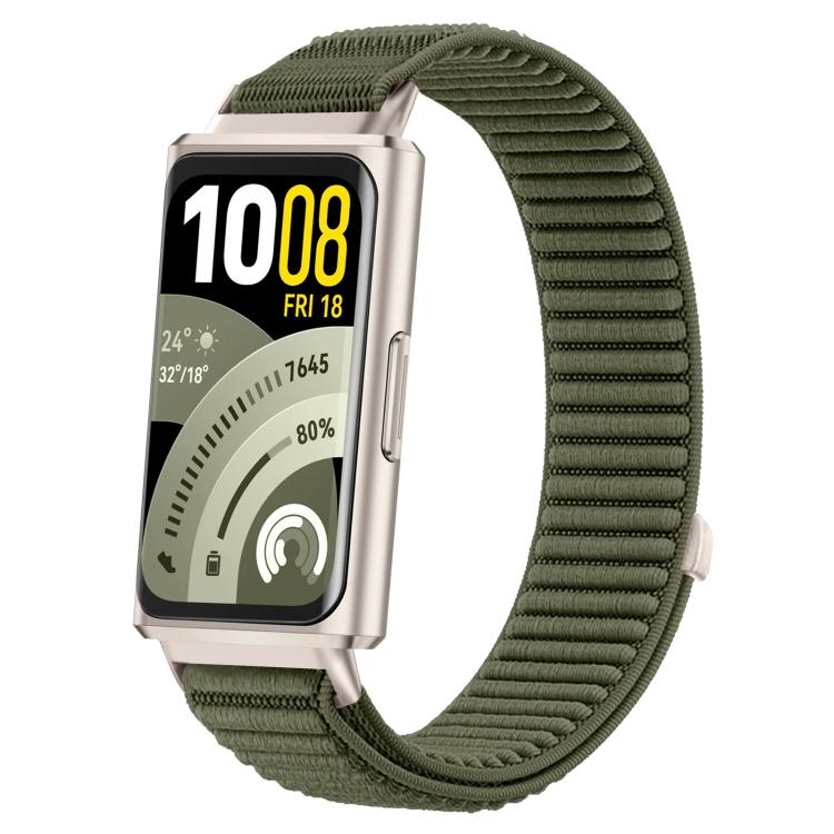 Cinturino per orologio xDfind in nylon intrecciato con chiusura a strappo e interfaccia metallica., For Huawei Band 11 Pro / 11