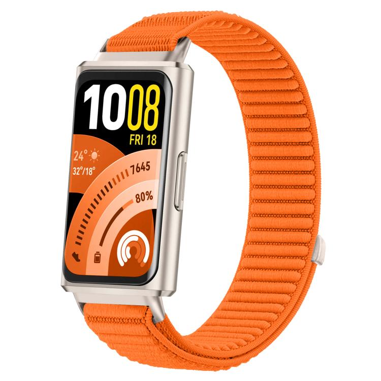 Cinturino per orologio xDfind in nylon intrecciato con chiusura a strappo e interfaccia metallica., For Huawei Band 11 Pro / 11