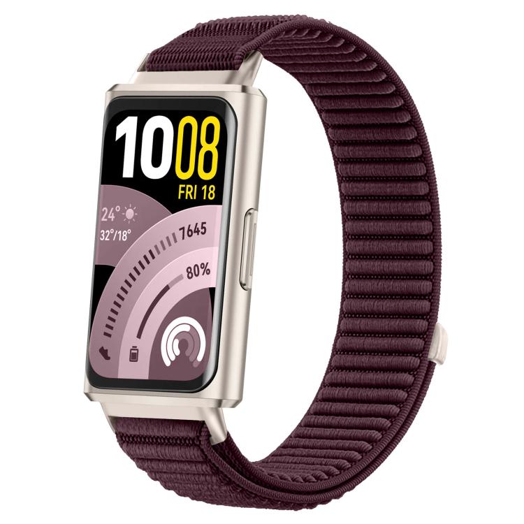 Cinturino per orologio xDfind in nylon intrecciato con chiusura a strappo e interfaccia metallica., For Huawei Band 11 Pro / 11