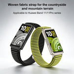 Cinturino per orologio xDfind in nylon intrecciato con chiusura a strappo e interfaccia metallica., For Huawei Band 11 Pro / 11