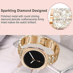 Cinturino per orologio in metallo con tre perline di diamanti, cassa cava con diamanti e set per la rimozione delle maglie del cinturino, For Samsung Galaxy Watch8 44mm, For Samsung Galaxy Watch8 40mm