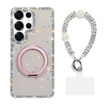 Custodia per telefono Diamond IMD con supporto magnetico in metallo e cinturino, rotazione a 360°., For Samsung Galaxy S24 Ultra 5G, For Samsung Galaxy S24+ 5G