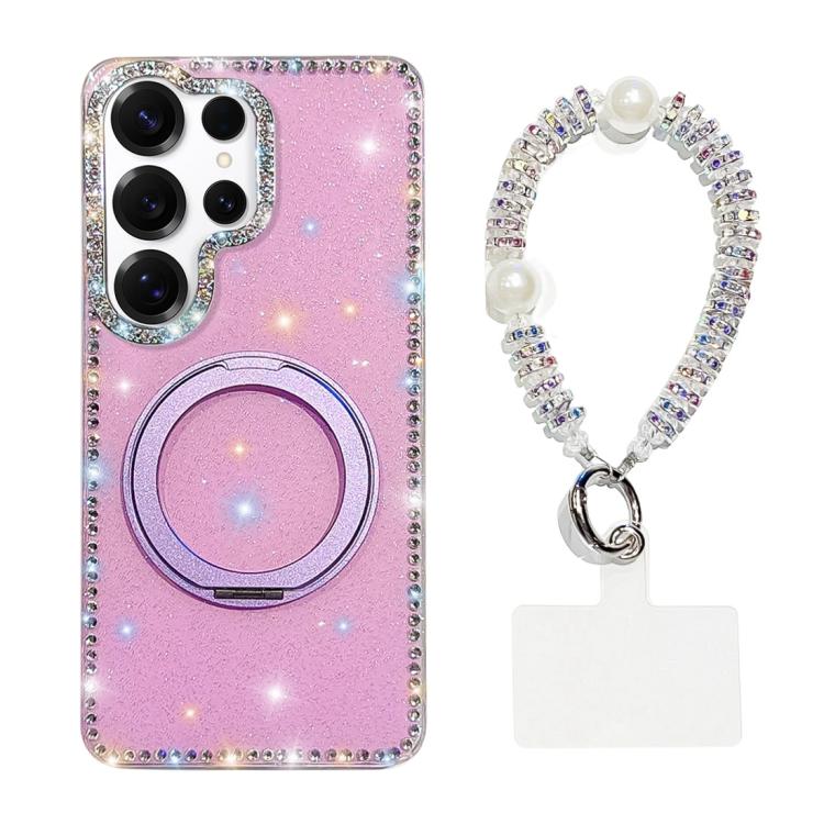 Custodia per telefono Diamond IMD con supporto magnetico in metallo e cinturino, rotazione a 360°., For Samsung Galaxy S24 Ultra 5G, For Samsung Galaxy S24+ 5G