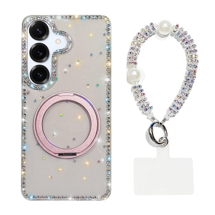 Custodia per telefono Diamond IMD con supporto magnetico in metallo e cinturino, rotazione a 360°., For Samsung Galaxy S25 5G, For Samsung Galaxy S25+ 5G