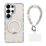 Custodia per telefono Diamond IMD con supporto magnetico in metallo e cinturino, rotazione a 360°., For Samsung Galaxy S25 Ultra 5G, For Samsung Galaxy S24 FE 5G