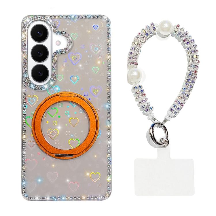 Custodia per telefono Diamond IMD con supporto magnetico in metallo e cinturino, rotazione a 360°., For Samsung Galaxy S26 5G, For Samsung Galaxy S25 FE 5G