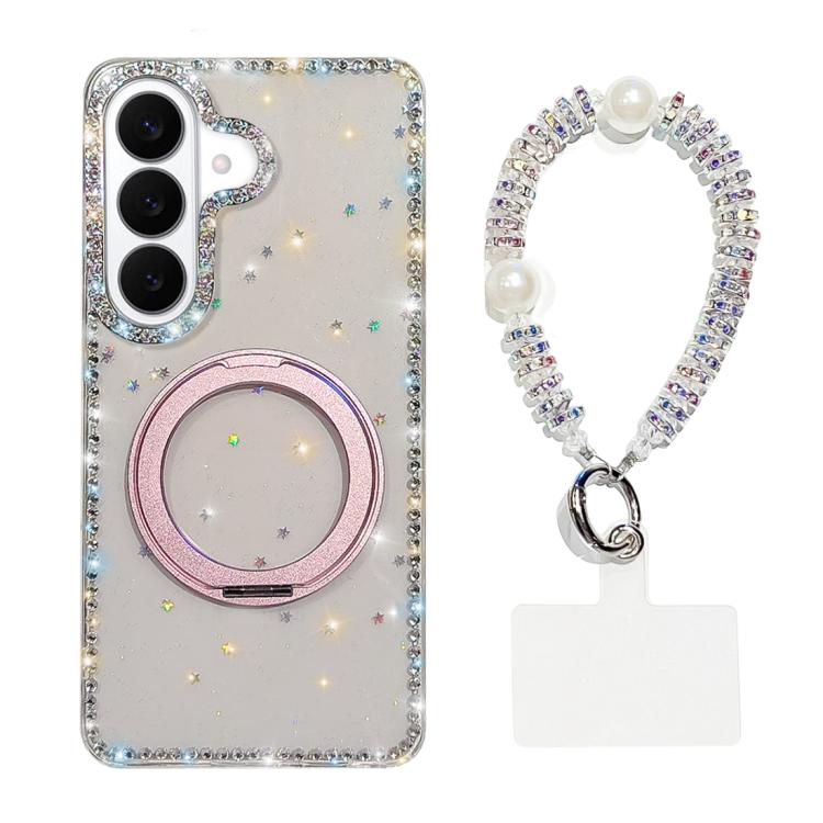 Custodia per telefono Diamond IMD con supporto magnetico in metallo e cinturino, rotazione a 360°., For Samsung Galaxy S26 5G, For Samsung Galaxy S25 FE 5G