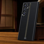Custodia per telefono magnetica con cornice in metallo testurizzata in similpelle vegana stile retrò della serie Jazz., For Samsung Galaxy S25+ 5G / S24 5G, For Samsung Galaxy S25 Ultra 5G, For Samsung Galaxy S24 Ultra 5G, For Samsung Galaxy S23 Ultra 5G