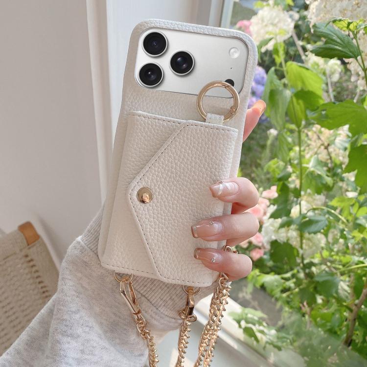 Portafoglio a tracolla con specchietto e custodia posteriore per telefono in ecopelle effetto litchi., For iPhone 17 Pro Max, For iPhone 17 Pro, For iPhone 17, For iPhone Air