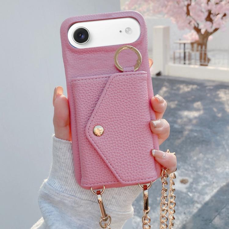 Portafoglio a tracolla con specchietto e custodia posteriore per telefono in ecopelle effetto litchi., For iPhone 17 Pro Max, For iPhone 17 Pro, For iPhone 17, For iPhone Air