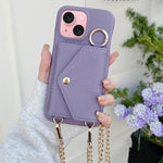 Portafoglio a tracolla con specchietto e custodia posteriore per telefono in ecopelle effetto litchi., For iPhone 15 Pro Max, For iPhone 15 Pro, For iPhone 15 Plus, For iPhone 15