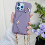 Portafoglio a tracolla con specchietto e custodia posteriore per telefono in ecopelle effetto litchi., For iPhone 13 Pro Max, For iPhone 13 Pro, For iPhone 13, For iPhone 12