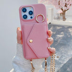 Portafoglio a tracolla con specchietto e custodia posteriore per telefono in ecopelle effetto litchi., For iPhone 12 Pro Max, For iPhone 12 Pro, For iPhone 11 Pro Max, For iPhone 11
