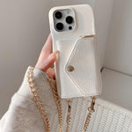 Portafoglio a tracolla con specchietto e custodia posteriore per telefono in ecopelle effetto litchi., For iPhone 17 Pro Max, For iPhone 17 Pro, For iPhone 17, For iPhone Air