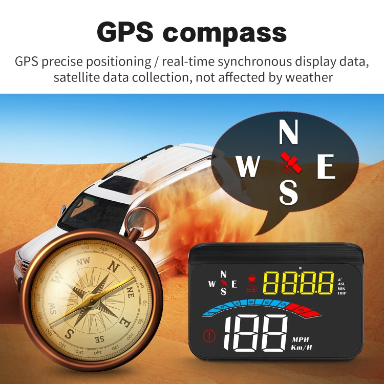 M16 Car HUD Head-up Display Misuratore di velocità GPS Velocità / tensione, M16