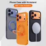 Custodia magnetica per telefono Boundless Series Rock Sand con supporto in lega girevole a 360 gradi, For iPhone 17 Pro Max, For iPhone 17 Pro, For iPhone 16 Pro Max, For iPhone 16 Pro