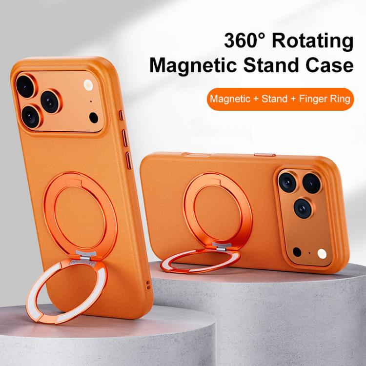 Custodia magnetica per telefono Boundless Series Rock Sand con supporto in lega girevole a 360 gradi, For iPhone 17 Pro Max, For iPhone 17 Pro, For iPhone 16 Pro Max, For iPhone 16 Pro