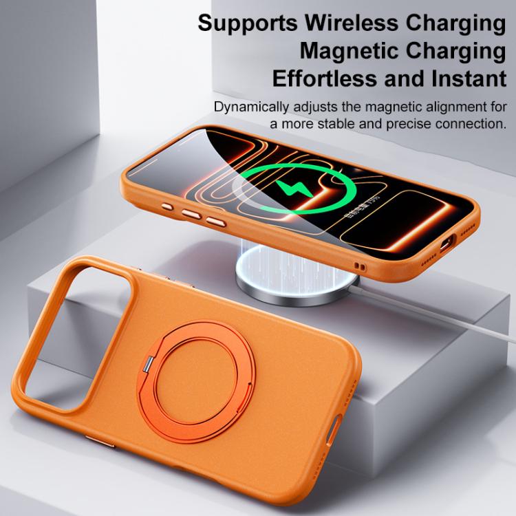 Custodia magnetica per telefono Boundless Series Rock Sand con supporto in lega girevole a 360 gradi, For iPhone 17 Pro Max, For iPhone 17 Pro, For iPhone 16 Pro Max, For iPhone 16 Pro