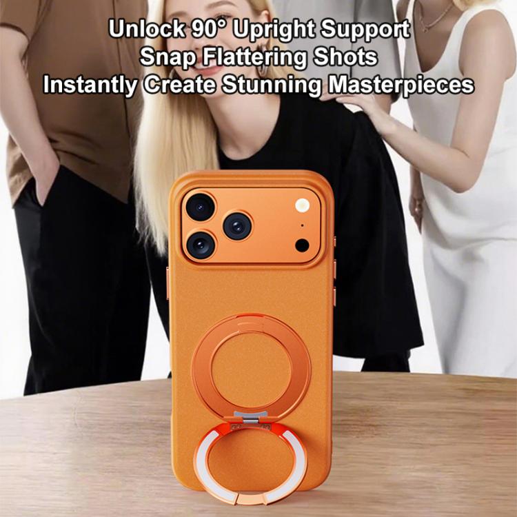 Custodia magnetica per telefono Boundless Series Rock Sand con supporto in lega girevole a 360 gradi, For iPhone 17 Pro Max, For iPhone 17 Pro, For iPhone 16 Pro Max, For iPhone 16 Pro