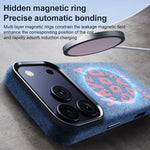 Bellissima custodia magnetica per telefono con texture denim a copertura totale., For iPhone 17 Pro Max, For iPhone 17 Pro, For iPhone 17, For iPhone 16 Pro Max