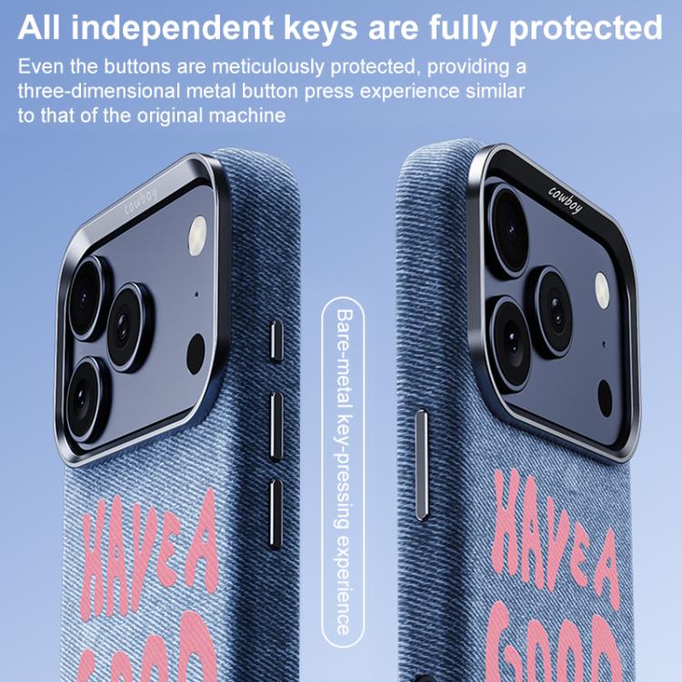 Bellissima custodia magnetica per telefono con texture denim a copertura totale., For iPhone 17 Pro Max, For iPhone 17 Pro, For iPhone 17, For iPhone 16 Pro Max