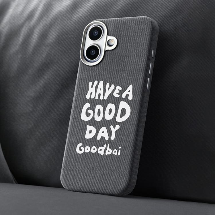 Bellissima custodia magnetica per telefono con texture denim a copertura totale., For iPhone 16 Pro, For iPhone 16 Plus, For iPhone 16, For iPhone 15 Pro Max