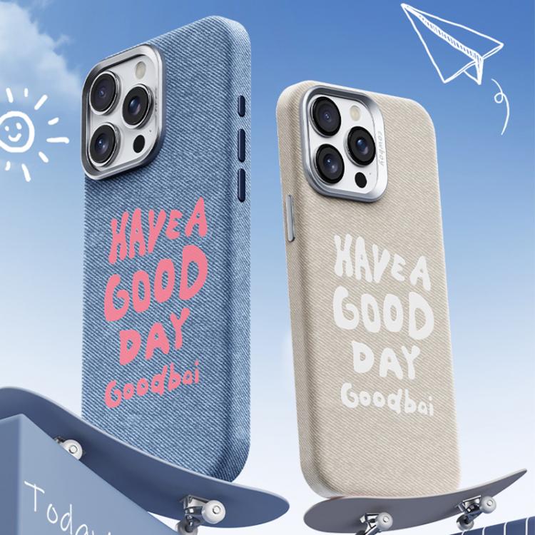 Bellissima custodia magnetica per telefono con texture denim a copertura totale., For iPhone 15 Pro, For iPhone 15 Plus / 14 Plus, For iPhone 15, For iPhone 14 / 13