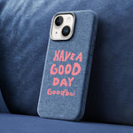 Bellissima custodia magnetica per telefono con texture denim a copertura totale., For iPhone 15 Pro, For iPhone 15 Plus / 14 Plus, For iPhone 15, For iPhone 14 / 13
