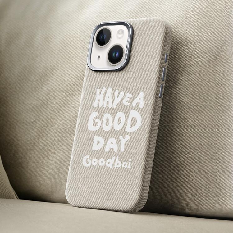 Bellissima custodia magnetica per telefono con texture denim a copertura totale., For iPhone 15 Pro, For iPhone 15 Plus / 14 Plus, For iPhone 15, For iPhone 14 / 13