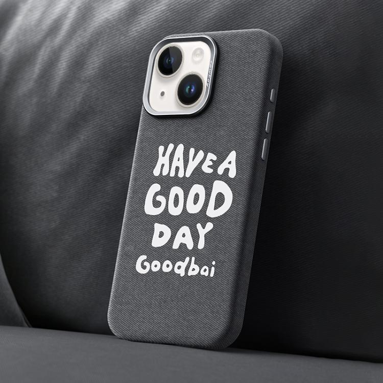 Bellissima custodia magnetica per telefono con texture denim a copertura totale., For iPhone 15 Pro, For iPhone 15 Plus / 14 Plus, For iPhone 15, For iPhone 14 / 13