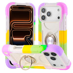 Custodia per telefono ibrida in silicone PC con doppio anello di supporto girevole a 360 gradi., For iPhone 17e / 16e, For iPhone 17 Pro Max