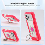 Custodia per telefono ibrida in silicone PC con doppio anello di supporto girevole a 360 gradi., For iPhone 17 Pro, For iPhone 17