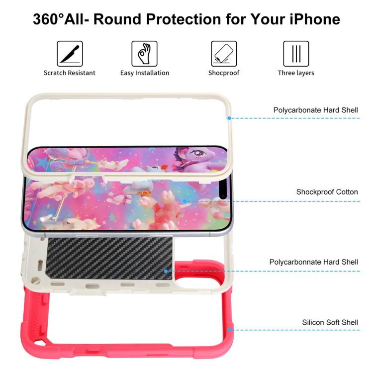 Custodia per telefono ibrida in silicone PC con doppio anello di supporto girevole a 360 gradi., For iPhone 17 Pro, For iPhone 17
