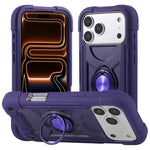 Custodia per telefono ibrida in silicone PC con doppio anello di supporto girevole a 360 gradi., For iPhone 17 Pro, For iPhone 17