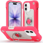 Custodia per telefono ibrida in silicone PC con doppio anello di supporto girevole a 360 gradi., For iPhone 17 Pro, For iPhone 17