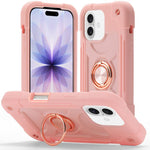 Custodia per telefono ibrida in silicone PC con doppio anello di supporto girevole a 360 gradi., For iPhone 17 Pro, For iPhone 17