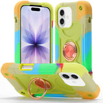 Custodia per telefono ibrida in silicone PC con doppio anello di supporto girevole a 360 gradi., For iPhone 17 Pro, For iPhone 17