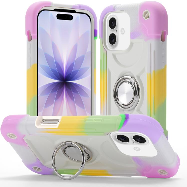 Custodia ibrida silicone PC con anello girevole iPhone 17 Pro