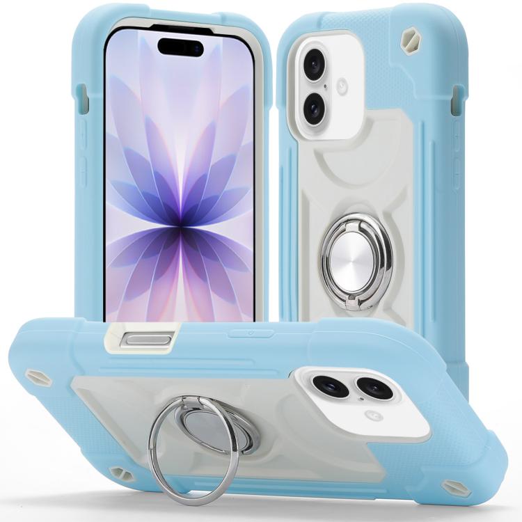 Custodia ibrida silicone PC con anello girevole iPhone 17 Pro