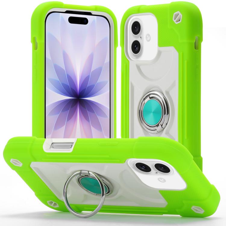 Custodia ibrida silicone PC con anello girevole iPhone 17 Pro