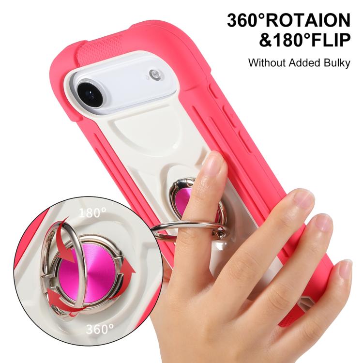 Custodia per telefono ibrida in silicone PC con doppio anello di supporto girevole a 360 gradi., For iPhone Air, For iPhone 16 Pro Max